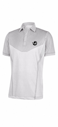 Birdshot Ironman Gray men's short-sleeve golf polo in gray and white